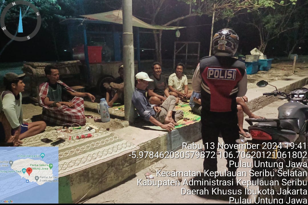 Polsek Kepulauan Seribu Selatan Gelar Patroli Malam Antisipasi Tawuran Remaja