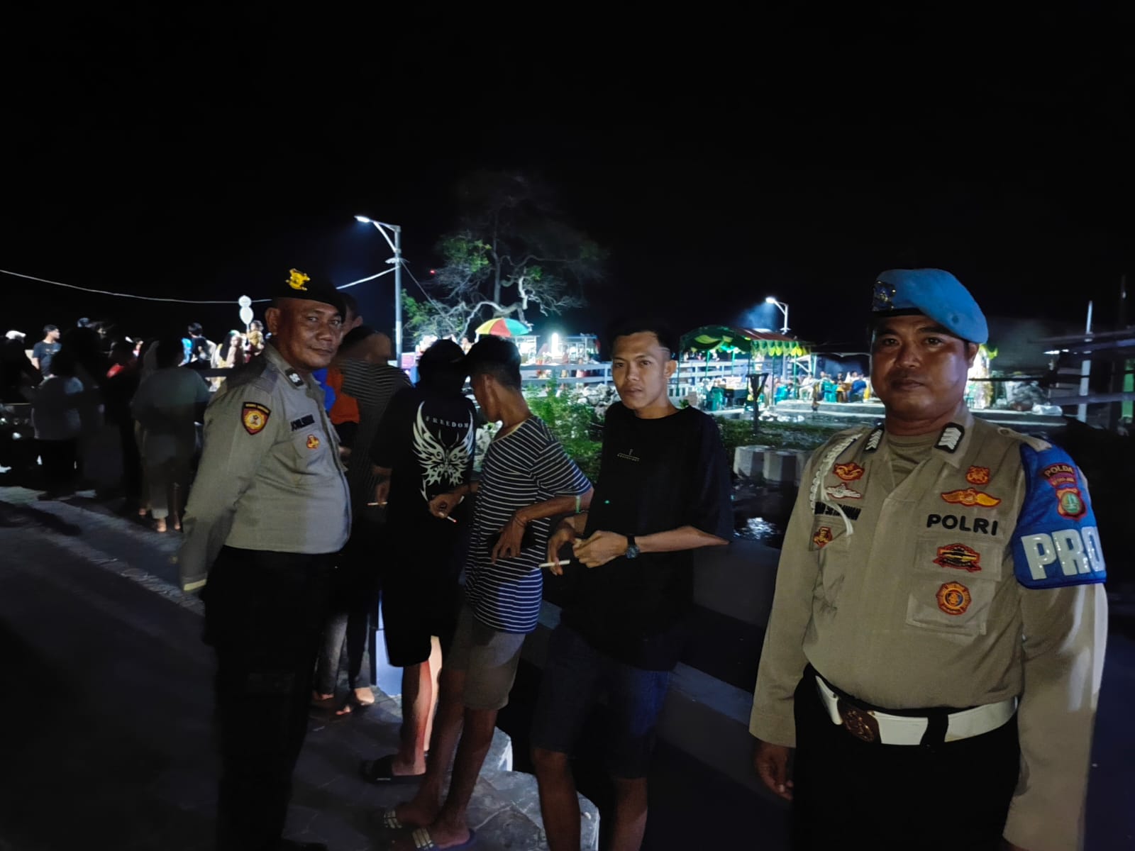 Polsek Kepulauan Seribu Utara Gelar Patroli Malam Perintis Presisi di Pulau Harapan