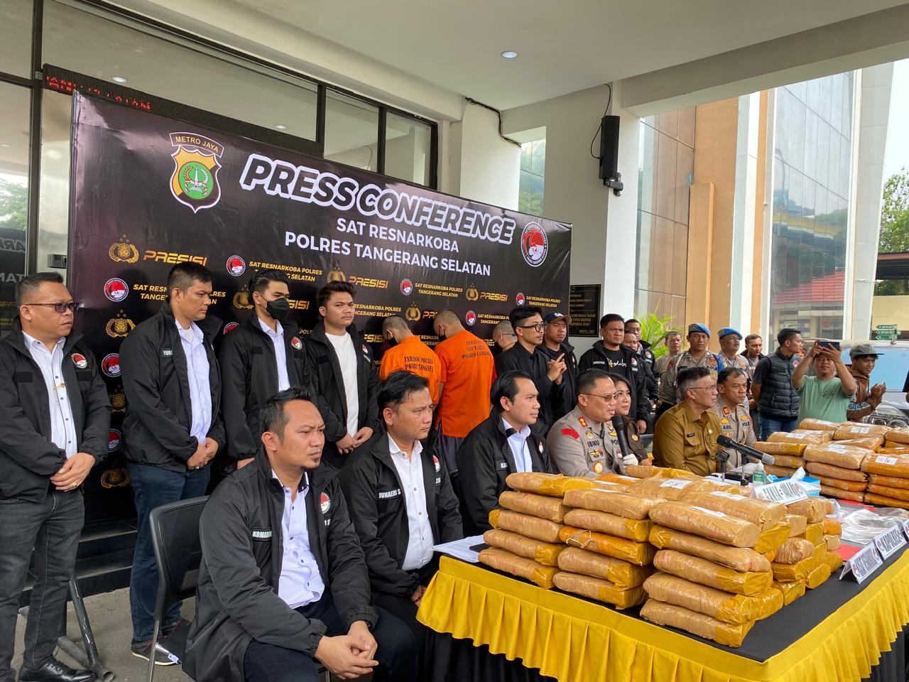 Polres Tangerang Selatan Ungkap Peredaran Narkotika Jenis Ganja Sebanyak 140,4 Kg