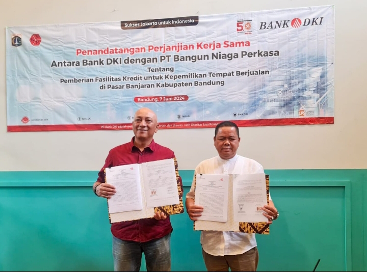 Gandeng PT Bangun Niaga Perkasa, Bank DKI  Berikan Fasilitas Kredit Kepemilikan Tempat Berjualan Bagi Pedagang Pasar Sehat Banjaran