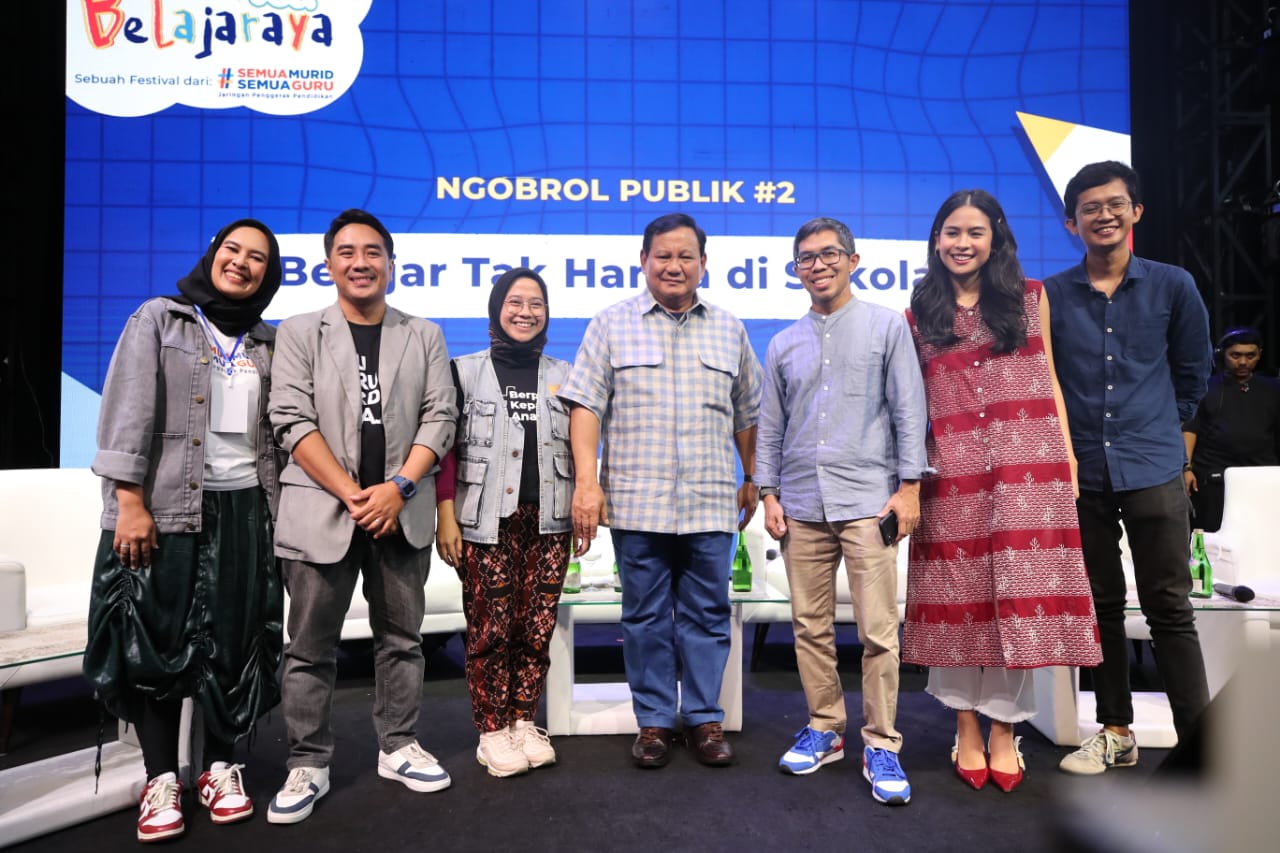 Prabowo Subianto Pakai Baju Kotak-Kotak Ke Acara Belajaraya 2023