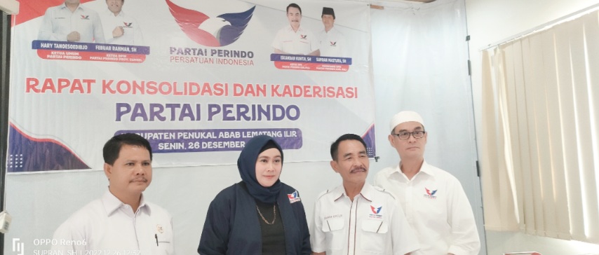 Hadiri Konsolidasi DPD Kabupaten Pali, Ike Suharjo: Perkuat dan Jalin Kekompakan Kader Perindo 