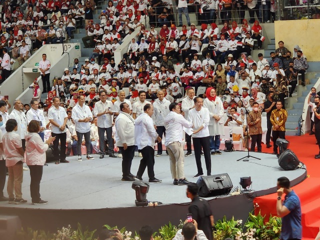Relawan Teriakkan Nama Prabowo Saat Jokowi Sebut Indonesia Butuh Pemimpin yang Pemberani
