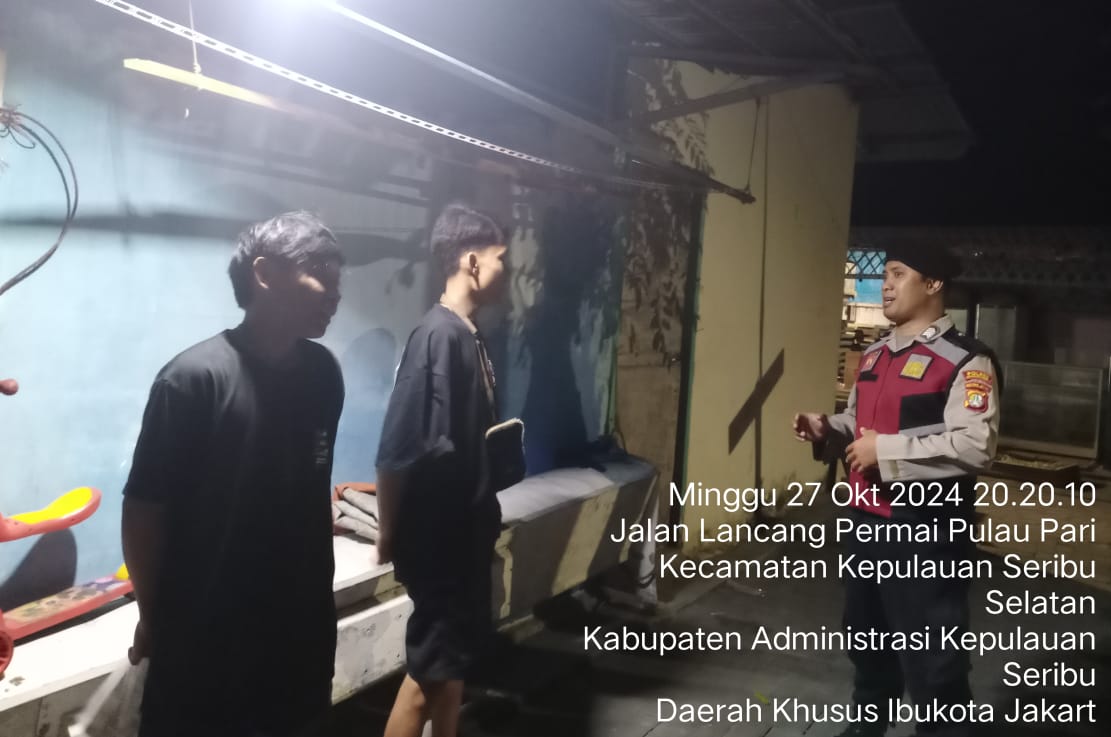 Patroli Malam Perintis Presisi Polsek Kepulauan Seribu Selatan Antisipasi Tawuran Remaja Selama Pilkada 2024