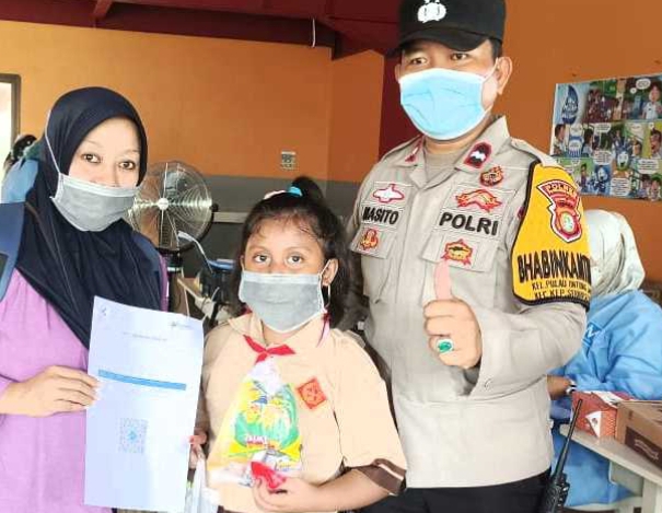Vaksinasi Merdeka Anak Usia 6-11 Tahun di Pulau Untung Jawa Kep Seribu Selatan Capai 97 Persen