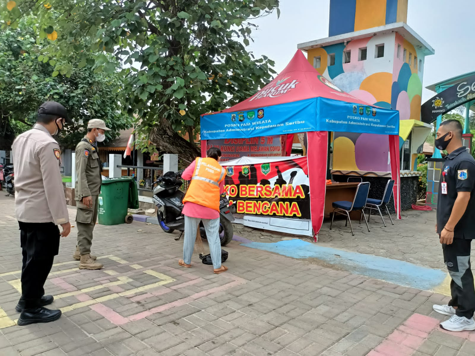 Sebelas Pelanggar ProKes Terjaring Tim Ops Yustisi Gabungan Polsek Kep Seribu Selatan