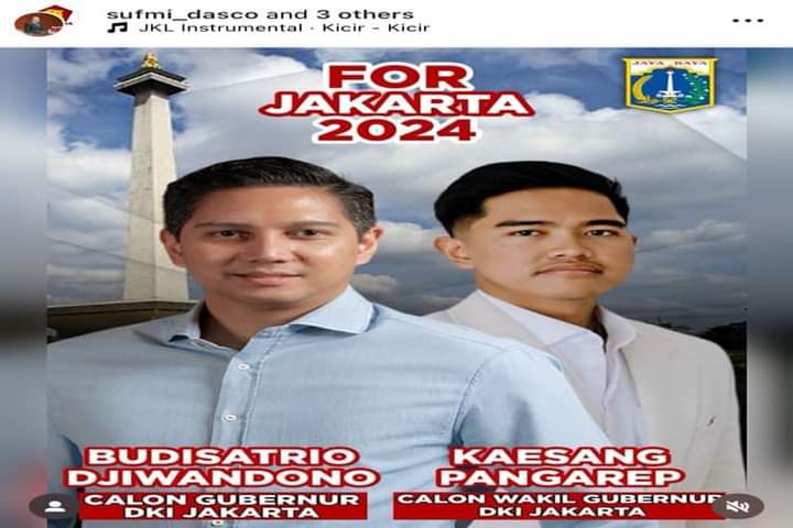 Pasangan Budisatrio Djiwandono dan Kaesang Pangarep Berpeluang Menang Pilkada Jakarta 2024
