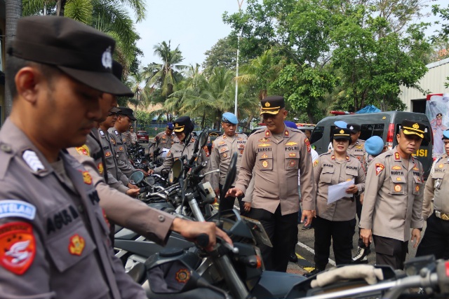 Polres Kepulauan Seribu Laksanakan Apel dan Pengecekan Ranmor untuk Kesiapan Operasi Mantap Praja 2024