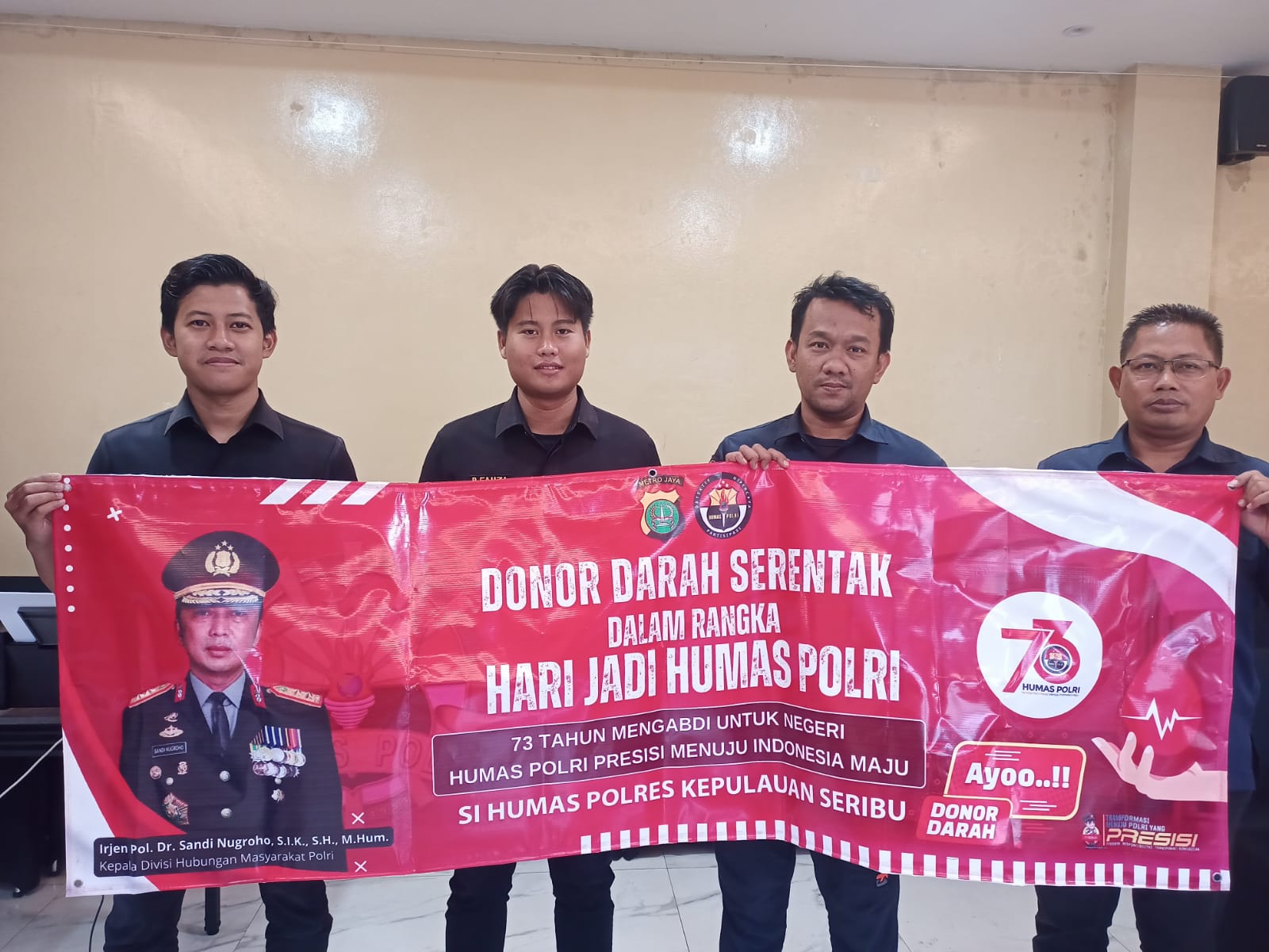 Polres Kepulauan Seribu Gelar Donor Darah dalam Rangka HUT Humas Polri ke-73