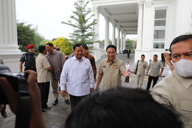 Sedang Kegiatan sebagai Menhan di PP Polri, Prabowo Hindari Bicara Politik