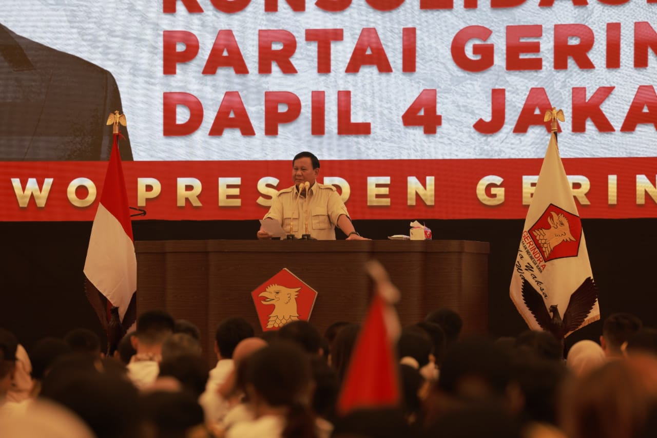Pesan Prabowo ke Ribuan Kader dan Simpatisan Gerindra: Balas Fitnah dan Hinaan dengan Kebaikan
