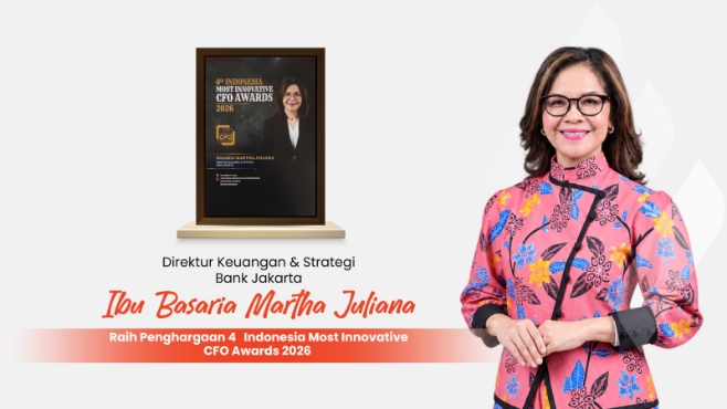 Dinilai Inovatif, Direktur Keuangan dan Strategi Bank Jakarta Basaria Martha Juliana Raih Penghargaan 4th Indonesia Most Innovative CFO Awards 2026