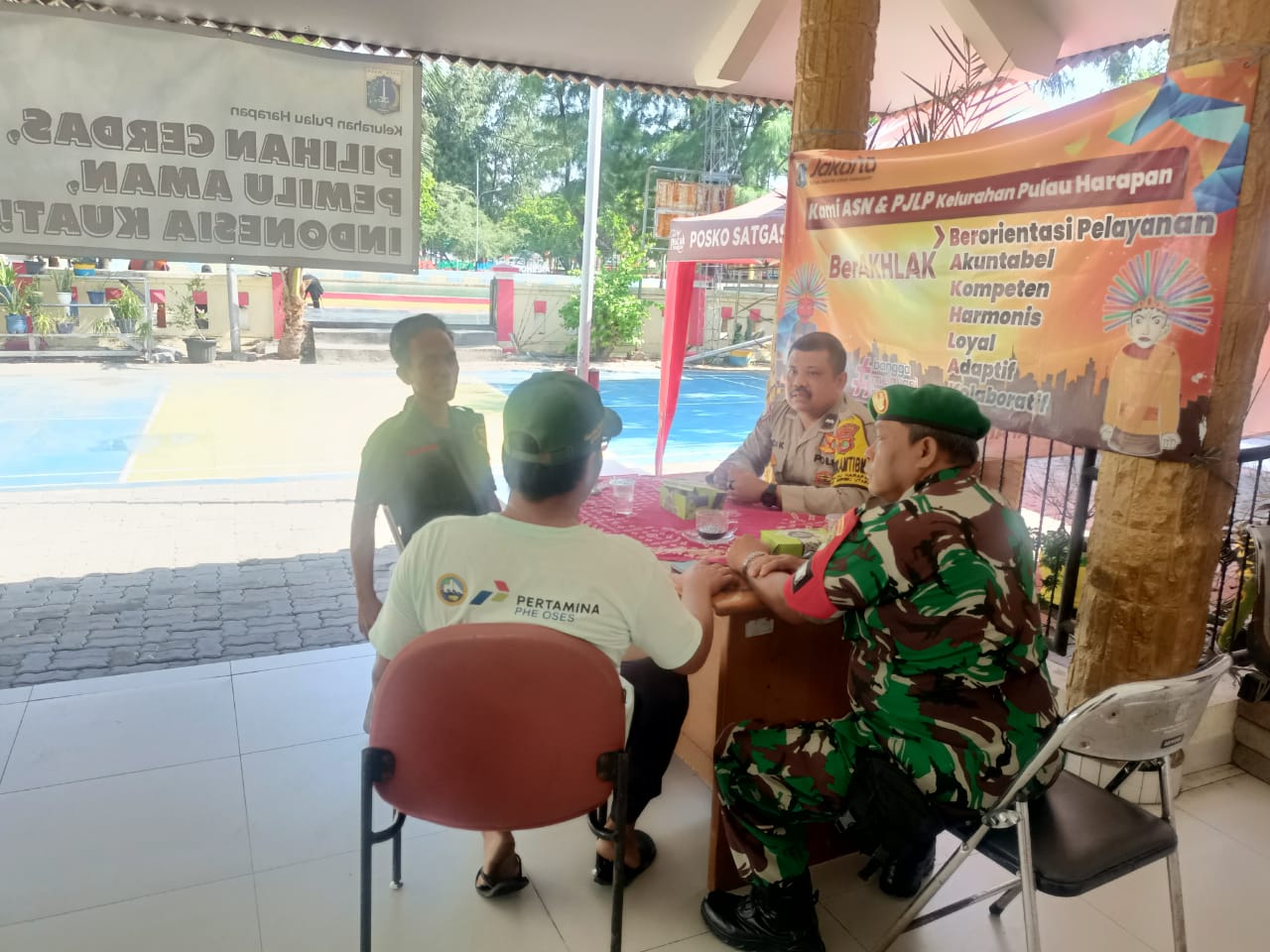 Sinergi TNI/Polri di Pulau Harapan, Ciptakan Lingkungan Aman Jelang Pemilu 2024
