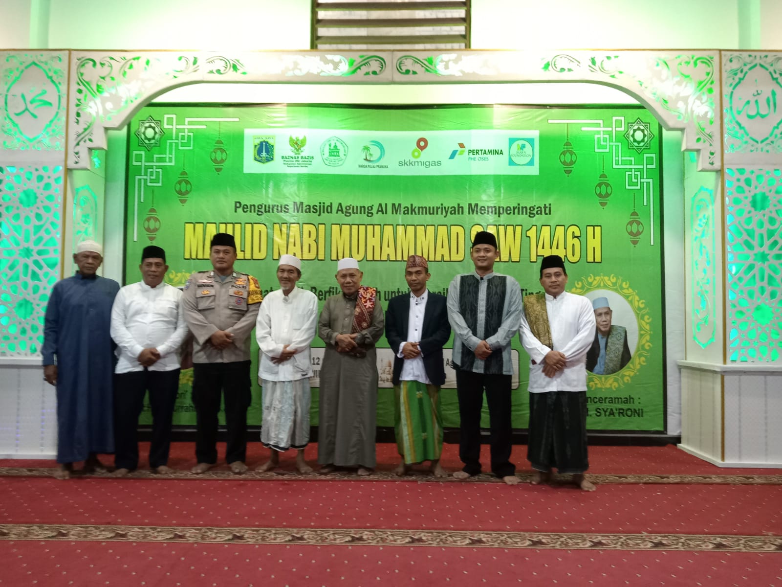 Bhabinkamtibmas Pulau Pramuka Hadiri Peringatan Maulid Nabi Muhammad SAW 1446 H di Masjid Al Makmuriyah