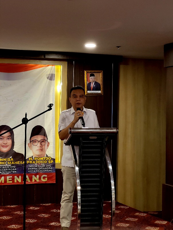 Hadiri Rapimcab Gerindra Kota Tangerang, Sufmi Dasco: Sosialisasikan Prabowo-Gibran Langsung Ke Warga!