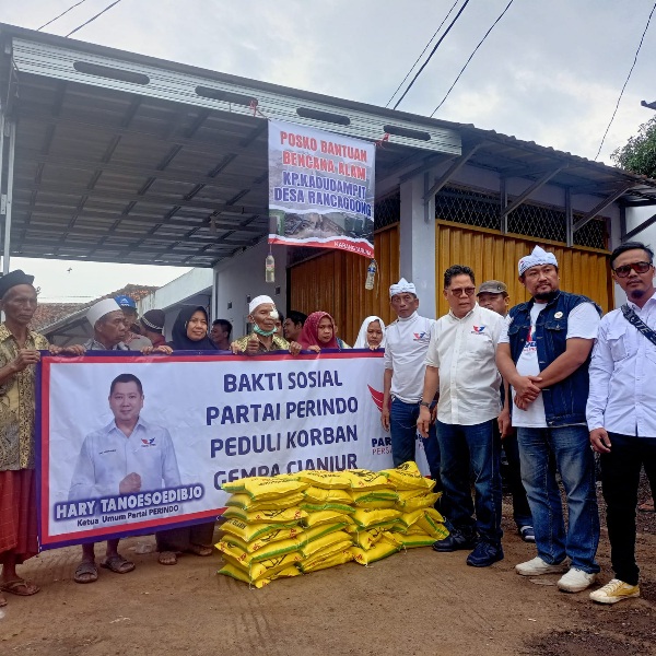 Partai Perindo Bergerak Massif Bantu Korban Gempa Cianjur, Yerry Tawalujan: Sudah Jadi Kesadaran karena Perindo Peduli Rakyat