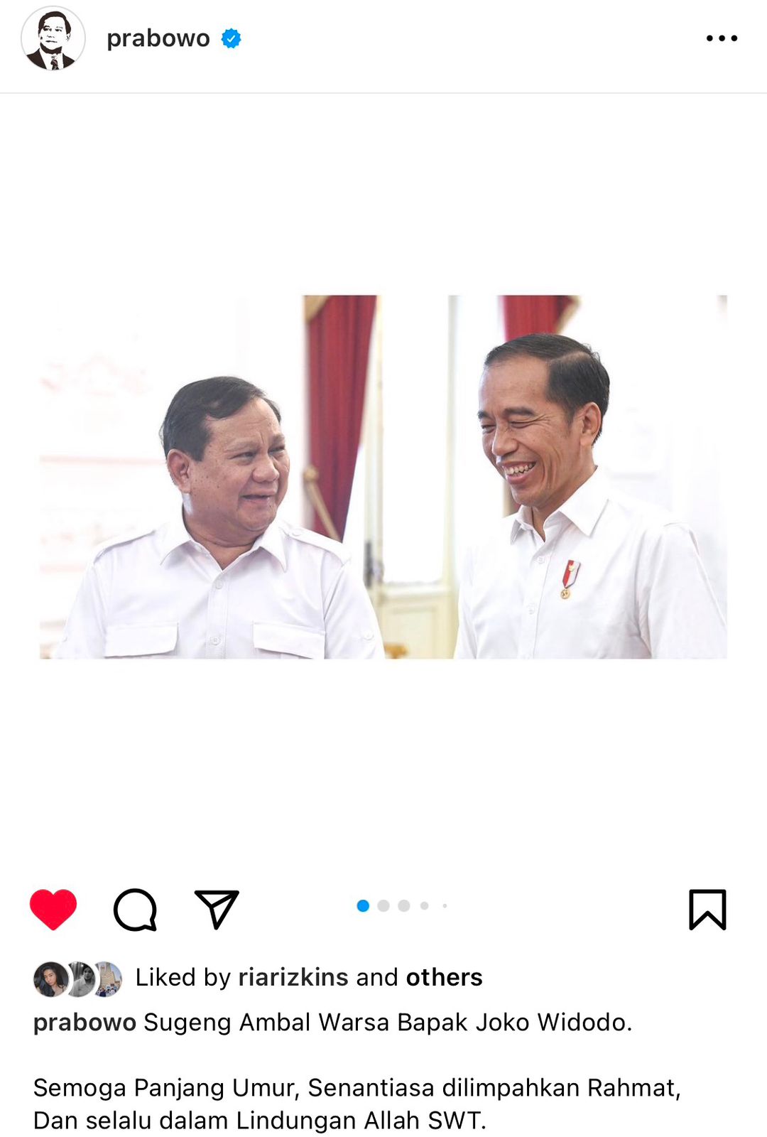 Prabowo Ucapkan Selamat Ultah dalam Bahasa Jawa, Pengamat:  Hormati Mendiang Alm. Ibunda Jokowi
