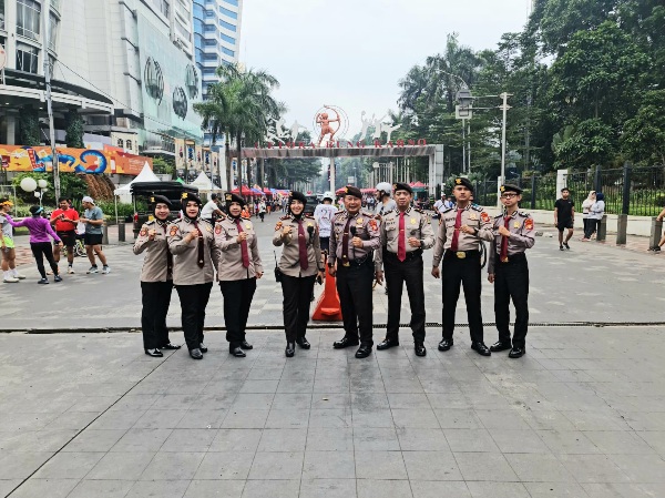 Dit Pamobvit Polda Metro Jaya Patroli Pengamanan CFD dari Senayan hingga Bunderan H.I