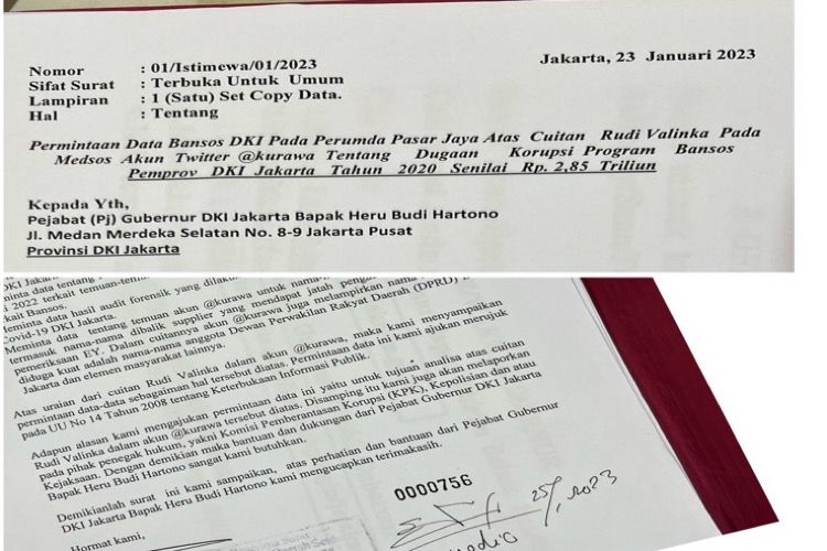 Data Bansos Covid-19 Pasar Jaya Tahun 2020 Diminta Ke Pj Gubernur Heru