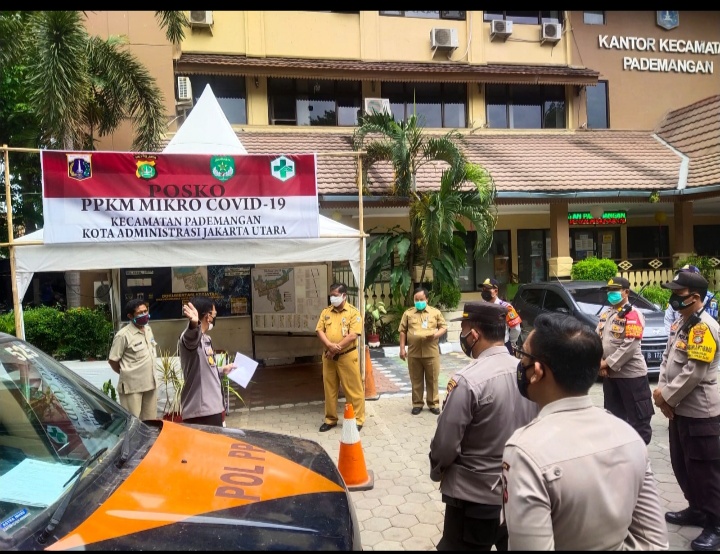 Tim Asistensi Mabes Polri Lakukan Pengecekan dan Kunjungi Posko PPKM Mikro Pademangan