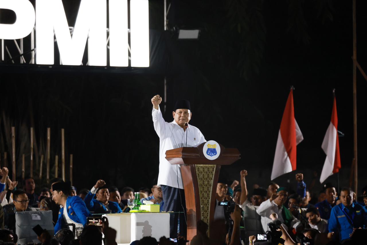 Momen Prabowo Diminta Para Kader PMII Tak Berhenti Pidato: Lanjut Pak!