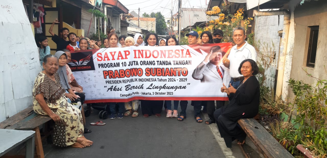 Pendukung Prabowo Sayap Indonesia, Gelar Aksi Sosial Bersih Lingkungan